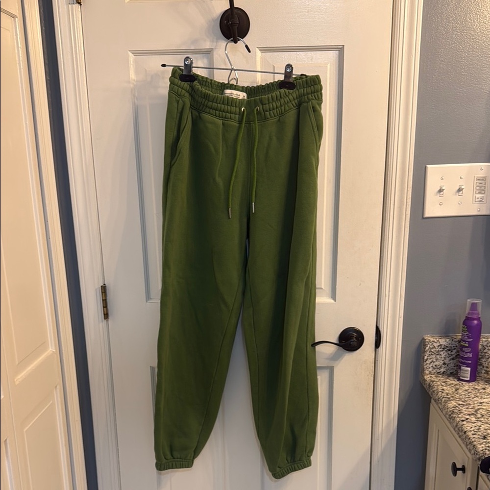 Abercrombie & Fitch Green Track Pants with Tapered Fit